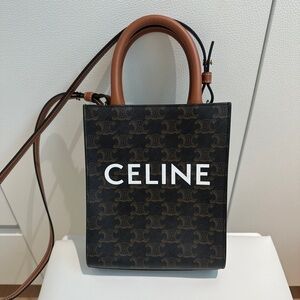 Celine MINI VERTICAL CABAS IN TRIOMPHE CANVAS WITH CELINE PRINT